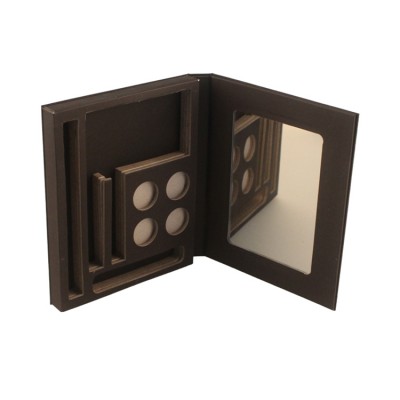 Luxury cosmetic cardboard gift set eye shadow pan box with mirror